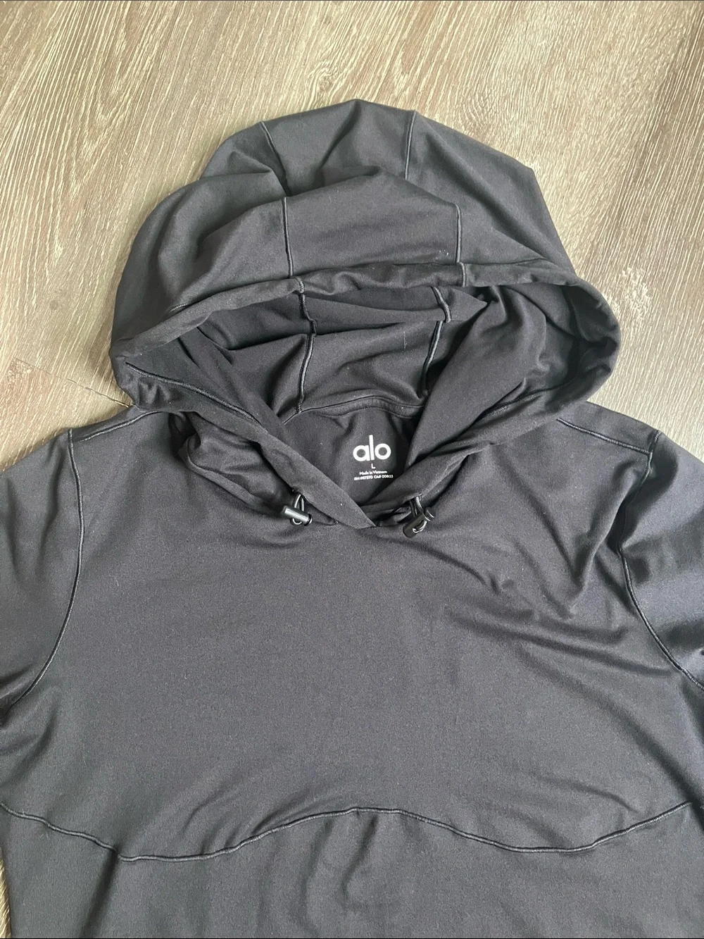 Alo Yoga black Alosoft Hooded Runner long-sleeve top